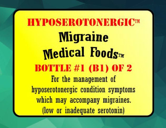 Hyposerotonergic Migraine Medical Foods Bottle 1 Label